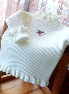 秋冬0234岁女宝宝中高领打底毛衣女童韩版翻领针织打底衫小童毛衣