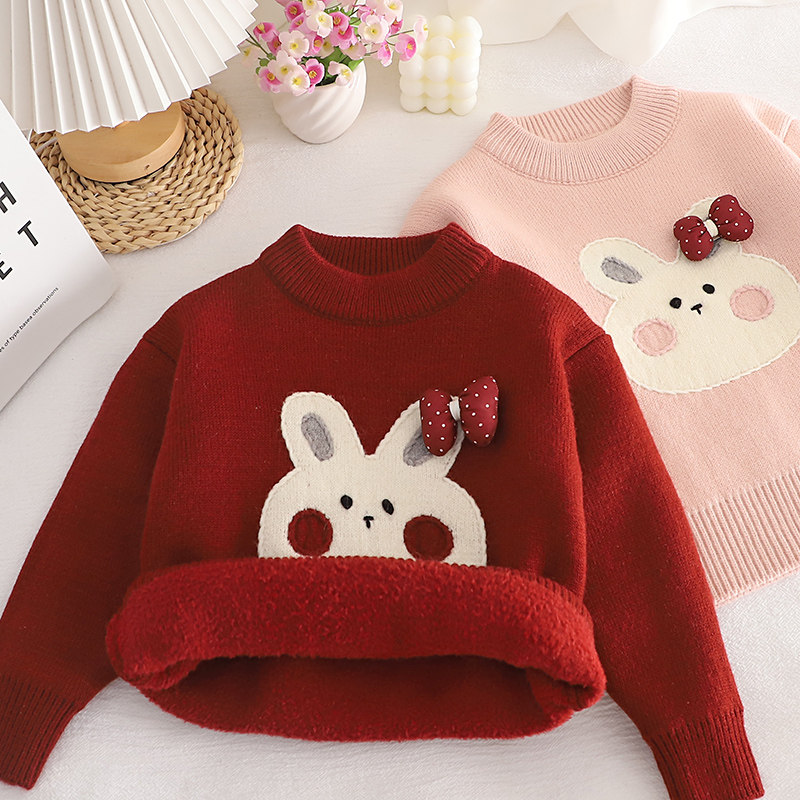 女童毛衣秋冬款加厚一体绒2025新款儿童针织上衣童装冬宝宝打底衫,童装/婴儿装/亲子装,毛衣/针织衫,淘宝优惠券,粉丝福利购,淘宝优惠卷
