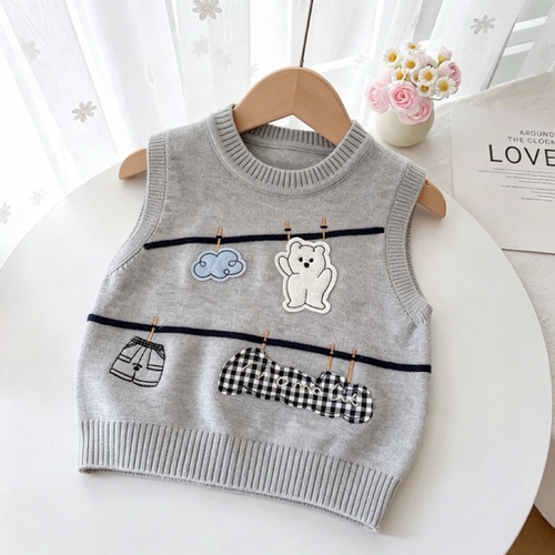 儿童春秋新款外穿毛线背心秋冬装