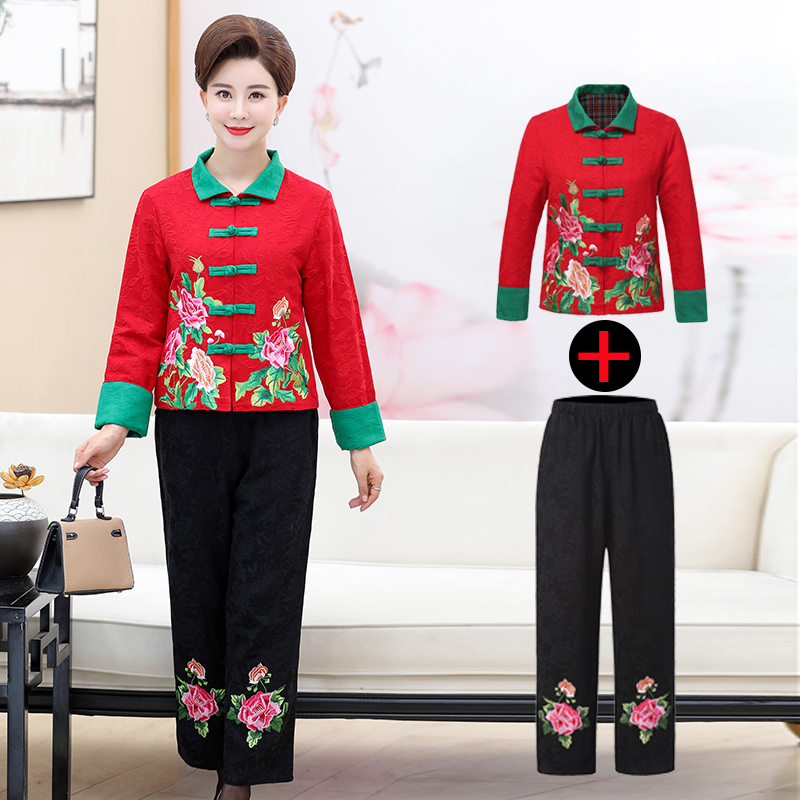 0春秋新款刺绣中式提花棉麻外套