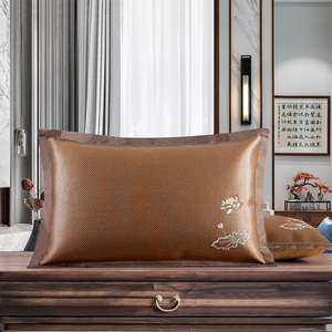 夏天凉爽家用冰丝枕套夏季冰藤枕芯套成人枕席凉席枕头套单人一对