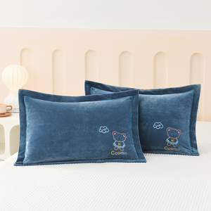 冬季牛奶绒枕套30*50cm儿童宝宝绒枕头套保暖加厚大号枕芯套48*74