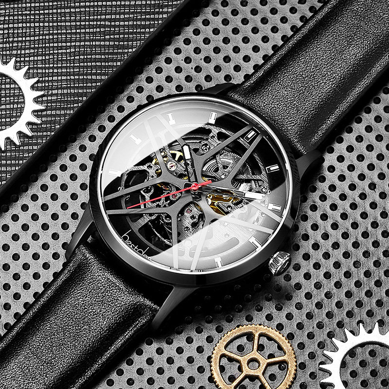 邦顿手表男机械表男全自动镂空防水轮毂表特种兵军工个性男士手表