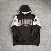 外贸 秋冬薄绒连帽卫衣NFL运动休闲刺绣帽衫 男
