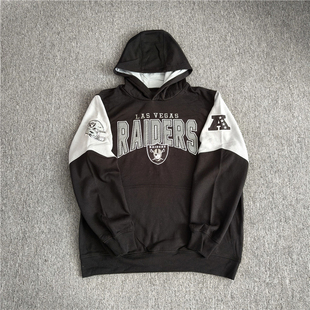 外贸 男 秋冬薄绒连帽卫衣NFL运动休闲刺绣帽衫