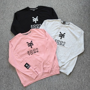 外贸 春秋Zoo圆领毛圈卫衣休闲宽松套头上衣男