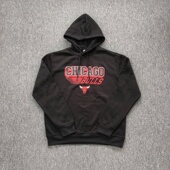 瑕疵处理 男 秋冬球队加绒连帽卫衣印花运动宽松帽衫