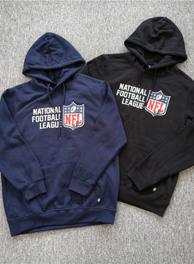 外贸    秋冬NFL球队印花连帽卫衣运动宽松加绒帽衫袋鼠兜男