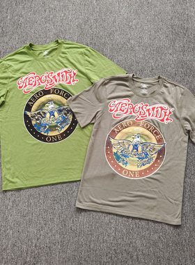 外贸  Aerosmith空中铁匠乐队短袖欧美摇滚rock美式T恤男女