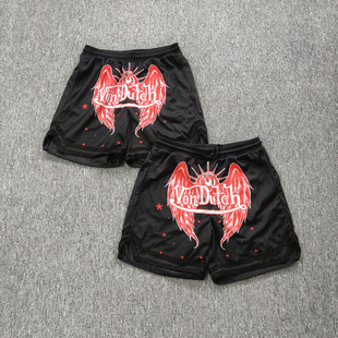 大印花休闲街头潮牌五分裤 外贸 双层短裤 美式 男 夏季