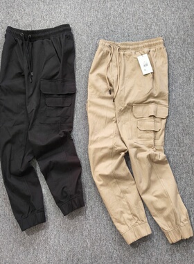 外贸     春秋Dogg休闲工装裤宽松多袋束脚长裤男