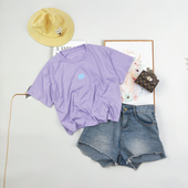 2020年夏季 短袖 新款 外贸原单 女T 露脐上衣Hi图短款 ins潮款