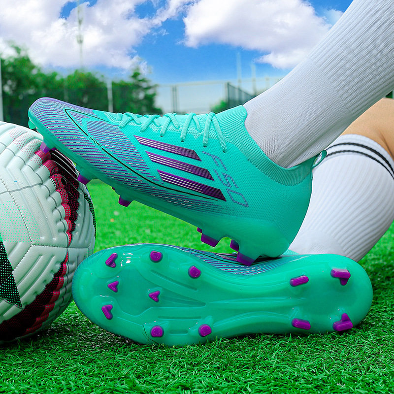新款长钉AG足球鞋青少年专业比赛训练运动鞋防滑低帮足球鞋男