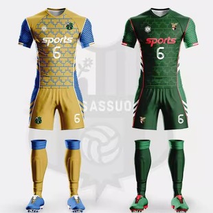 双面足球服套装男定制比赛队服成人儿童运动短袖训练服全身印球衣