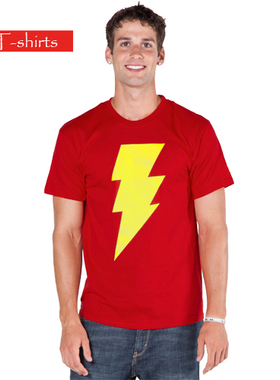 80s T恤世界 生活大爆炸 谢尔顿Sheldon 闪电侠 短袖T恤红色男款