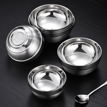 不锈钢饭碗304食品级双层隔热碗防烫防摔儿童汤碗家用汤面碗大碗