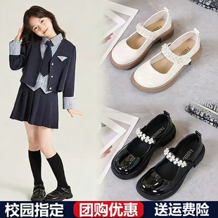 女童小皮鞋2026春秋新款软底公主鞋中大童玛丽珍单鞋黑色演出鞋子