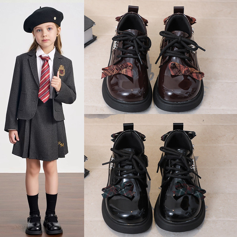 女童公主鞋2026新款春季软底乐福鞋小女孩黑色英伦单鞋儿童演出鞋