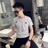夏季新款社会小伙T恤男短袖ins网红短袖半袖上衣AB29-P35控价55，男装T恤，星座419（原A233）