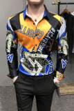 2021春装男衬衫长袖印花衬衫男青年潮流花衬衫时尚A068-H695，男装衬衫，星座419（原A233）