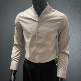 2026春夏新款男士衬衫~复古领时尚长袖衬衣419-XT2603-P65，男装衬衫，星座419（原A233）