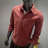 2026春夏新款衬衫~毛呢长袖衬衣~休闲衬衫H2237-P65，男装衬衫，星座419（原A233）