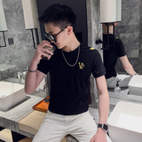 夏季新款社会小伙T恤男短袖ins网红短袖半袖上衣AB36-P35控价55，男装T恤，星座419（原A233）
