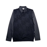 秋冬质感纯色袖衬衫领毛衣假两件拼接针织套头毛衣S1012-P95黑色，男装针织衫/毛衣，星座419（原A233）