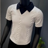 春夏新款针织衫~翻领针织T恤针织打底衫~撞色翻领针织衫G6603-P65，男装T恤，星座419（原A233）