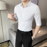 2021春夏男衬衫中袖纯色衬衣青年商务衬衫潮流衬衫时尚D666特，男装衬衫，星座419（原A233）
