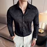 男士四季款长袖衬衫~潮流印花衬衫~时尚花衬衫长袖419-DC105-P59，男装衬衫，星座419（原A233）