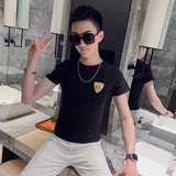 夏季新款社会小伙T恤男短袖ins网红短袖半袖上衣AB34-P35控价55，男装T恤，星座419（原A233）