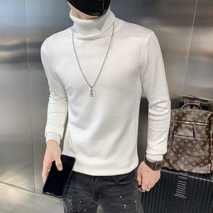 秋冬 男士高领毛衣打底衫男士修身打底套头毛衣跑量针织衫S09图片