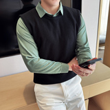 秋冬男士毛衣假两件针织毛衣打底衫拼接格子袖翻领毛衣S2327-P80,男装T恤,星座419(原A233),四季星座 秋冬男士毛衣假两件针织毛衣打底衫拼接格子袖翻领毛衣S2327-P80,男装T恤,星座419(原A233),四季星座