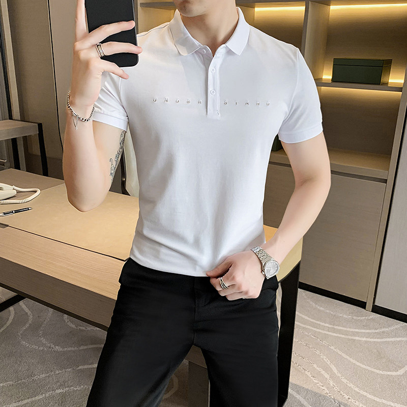 Polo衫纯棉男短袖t恤夏季纯色潮流休闲新款英伦POLO外穿PH620-P50,男装Polo衫,星座419（原A233）