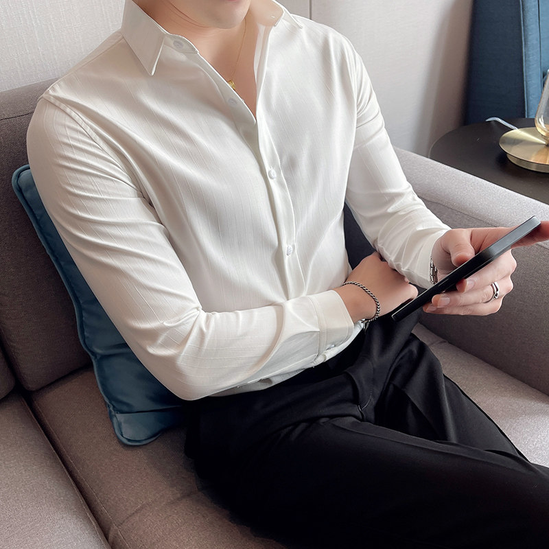 四季款男纯色长袖衬衫轻熟衬衣韩版修身个性上衣秋装衬衫BF31,男装衬衫,星座419（原A233）