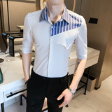 2021春夏男衬衫中袖个性衬衣青年商务衬衫潮流花衬衫时尚D825，男装衬衫，星座419（原A233）