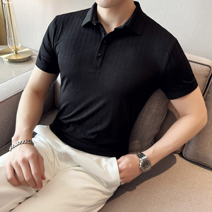 英伦风~春夏男士纯色翻领T恤 夏季短袖潮男高弹POLO衫Y004-P55图片