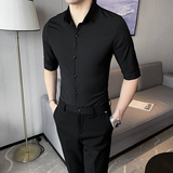 2021春夏男衬衫中袖纯色衬衣青年商务衬衫潮流衬衫时尚D666特，男装衬衫，星座419（原A233）