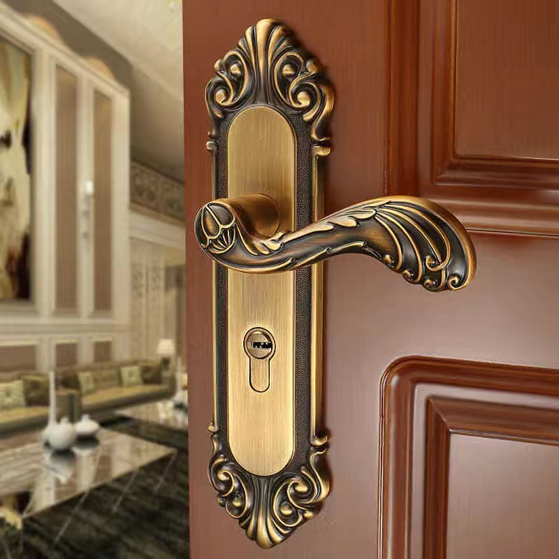 欧式门锁室内门锁卧室门锁通用型家用实木静音房间门锁具套装门-封面