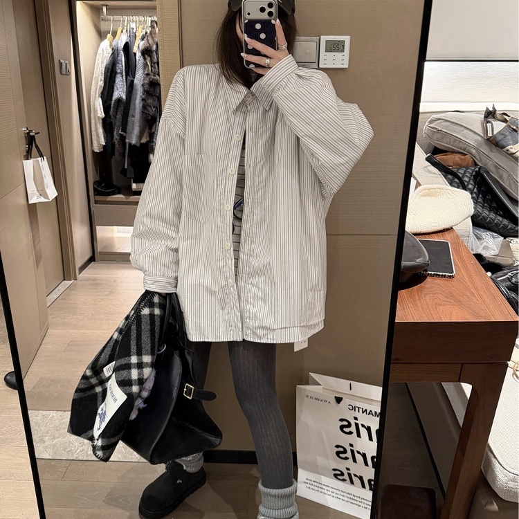 夹棉加厚棉衣衬衫保暖棉服外套