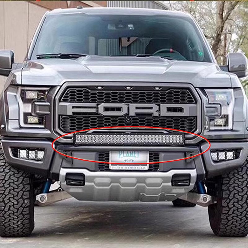 适用17-20年福特猛禽F150原车前杠灯架一字小前杠射灯支架改装