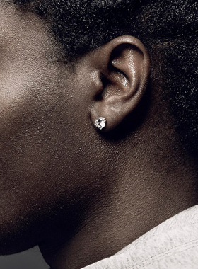 Zircon Earrings 纯银钻石耳钉男女嘻哈 hiphop 锆石潮流耳饰情侣