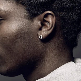 Zircon Earrings 纯银钻石耳钉男女嘻哈 hiphop 锆石潮流耳饰情侣