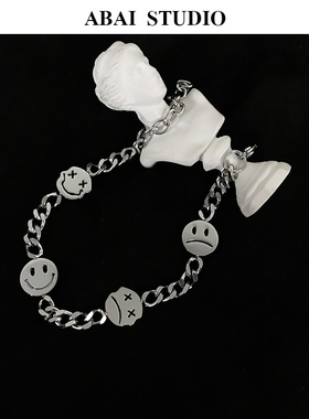 笑脸哭脸情侣手环ins网红同款