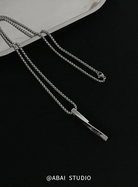 原创钛钢螺旋长款街头风吊坠项链