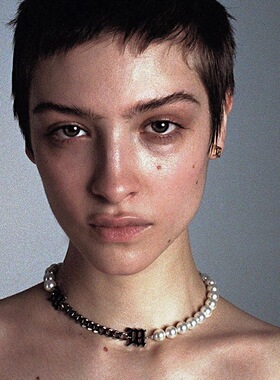 高级质感珍珠链条拼接短款项链男潮网红同款女嘻哈蹦迪颈链锁骨链