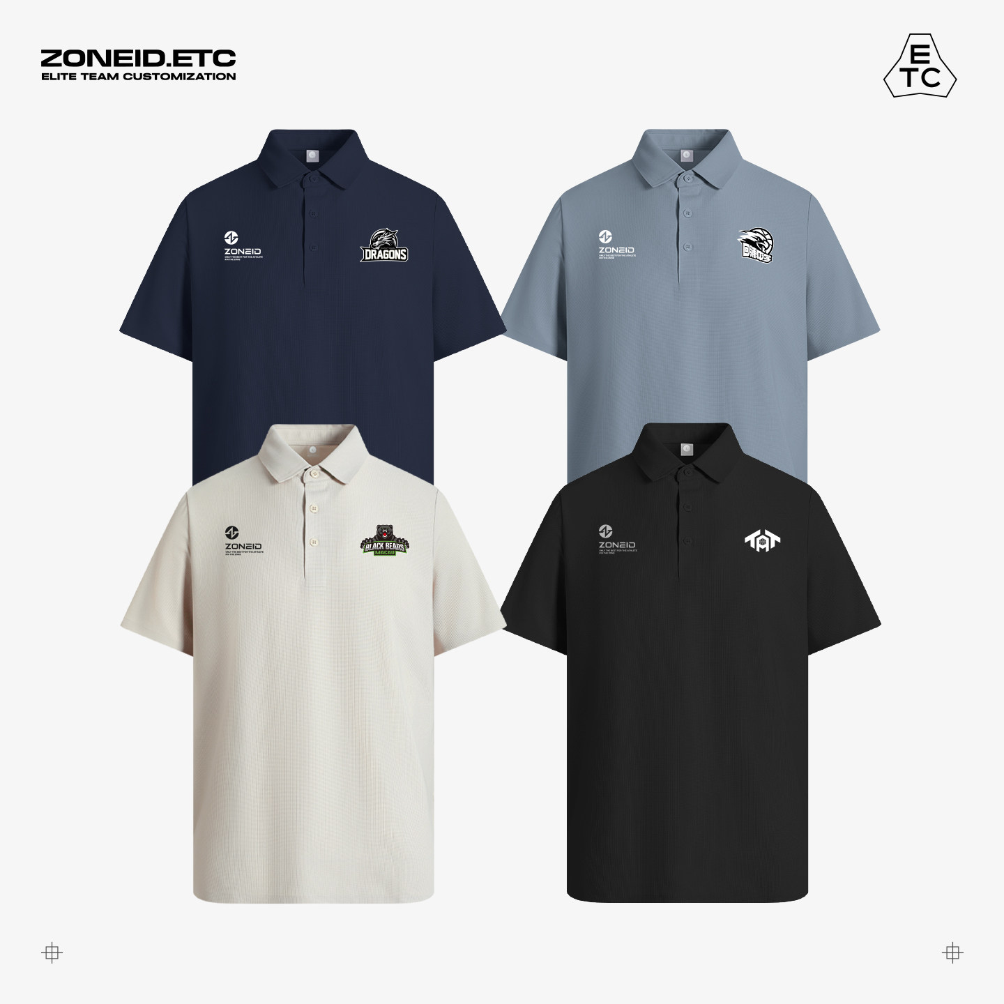 ZONEiD 定制Polo衫 短袖速干亲肤柔软透气篮球运动竞赛教练制服