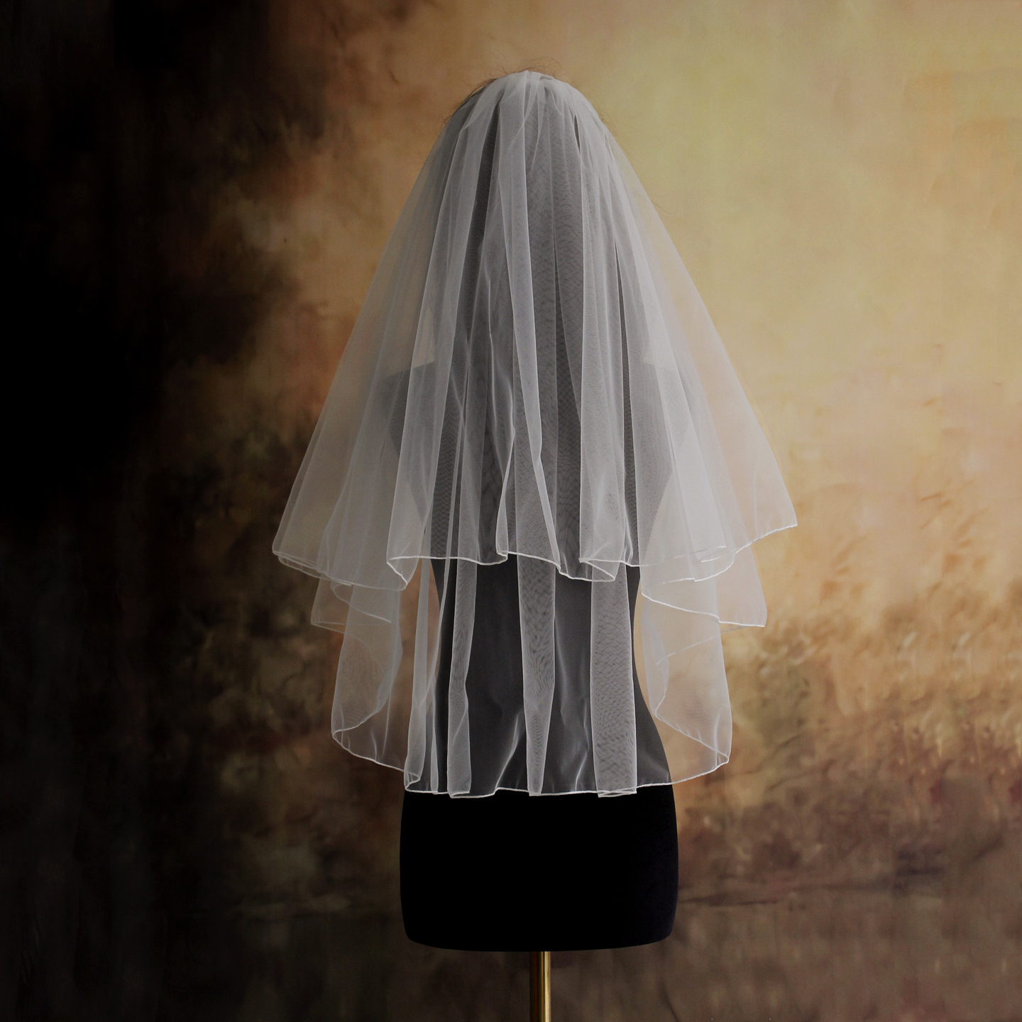 简约复古锁边领证登记新娘头纱