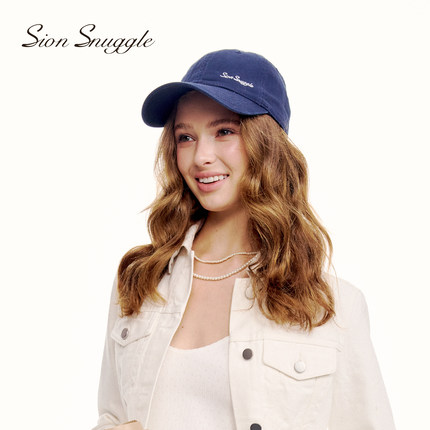SionSnuggle字母刺绣休闲软顶棒球鸭舌帽时尚春夏纯色百搭